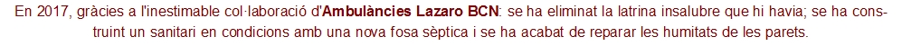 En 2017, gr&agrave;cies a l'inestimable col&middot;laboraci&oacute; d'Ambul&agrave;ncies La