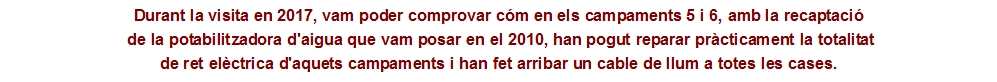 Durant la visita en 2017, vam poder comprovar c&oacute;m en els campam